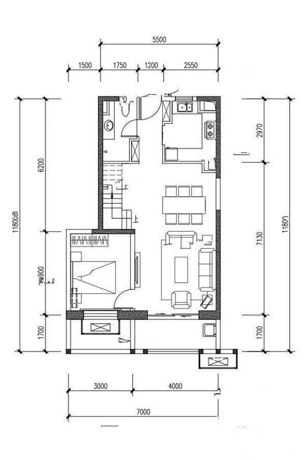 中航樾公馆3室2厅3卫109㎡户型图