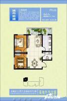 城市蓝湾2室2厅1卫87.8㎡户型图