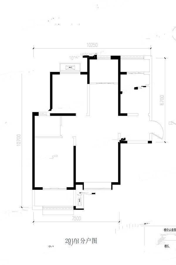 拉克雷公馆3室2厅2卫108.6㎡户型图