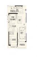 恒大翡翠龙庭2室2厅1卫72.5㎡户型图