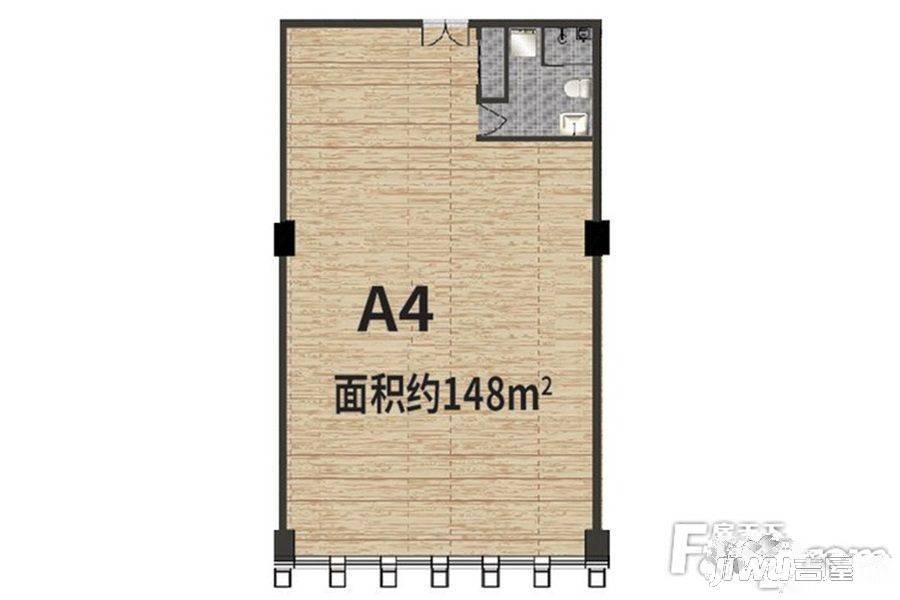 汇通时代中心1室1厅1卫148㎡户型图