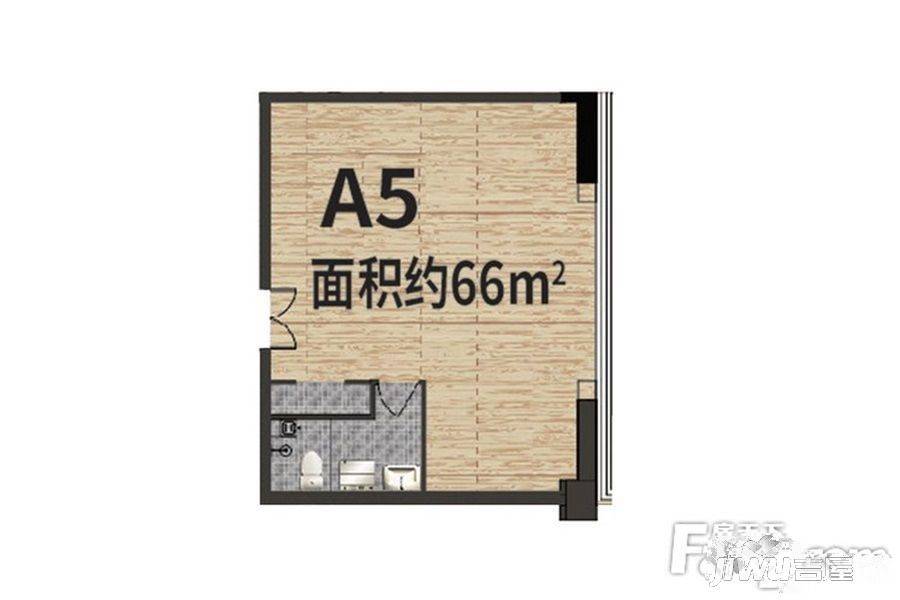 汇通时代中心1室1厅1卫66㎡户型图