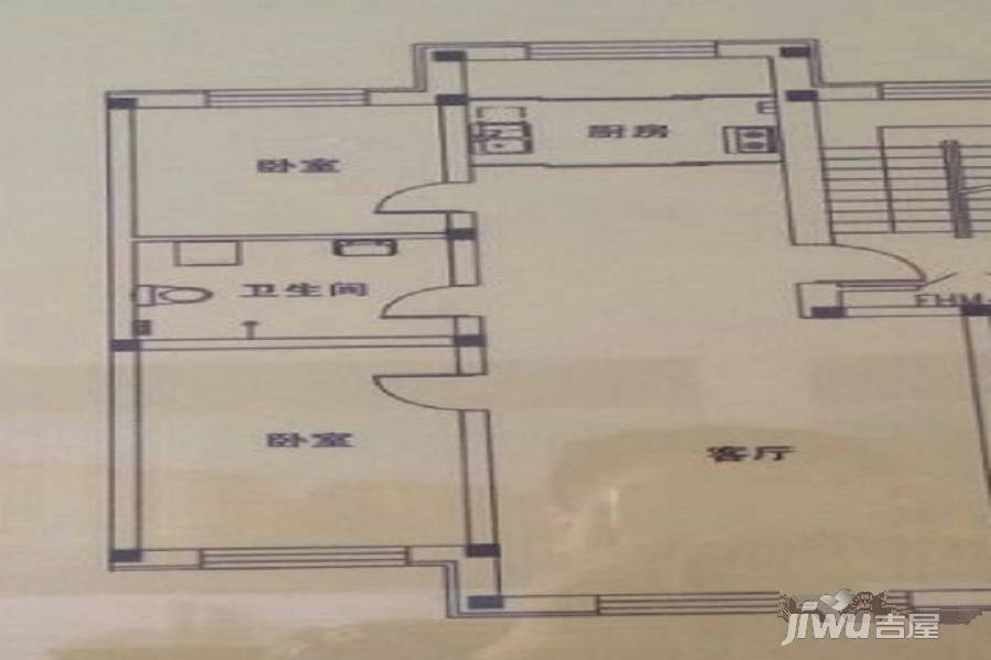 凤凰水岸2室1厅1卫103㎡户型图