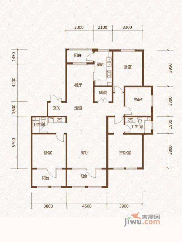 群力玫瑰湾4室2厅2卫196.2㎡户型图