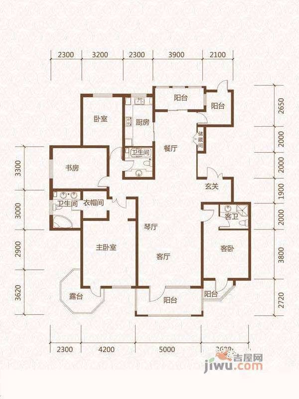 群力玫瑰湾4室2厅3卫241.5㎡户型图