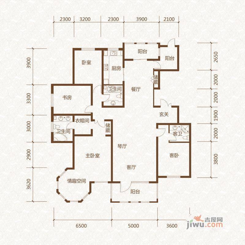 群力玫瑰湾4室2厅3卫152.2㎡户型图