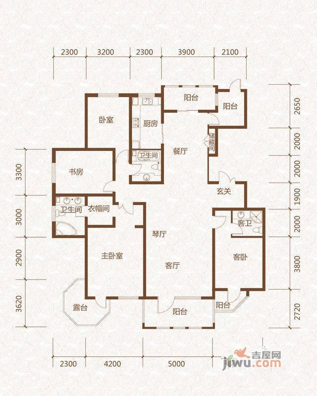 群力玫瑰湾4室2厅3卫152.2㎡户型图