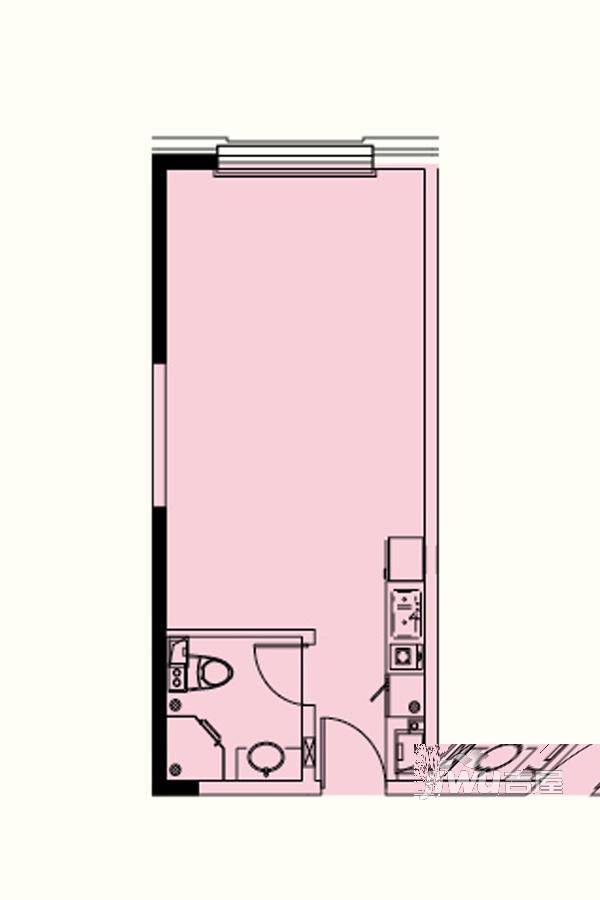 哈尔滨融创文旅城1室1厅1卫53.4㎡户型图