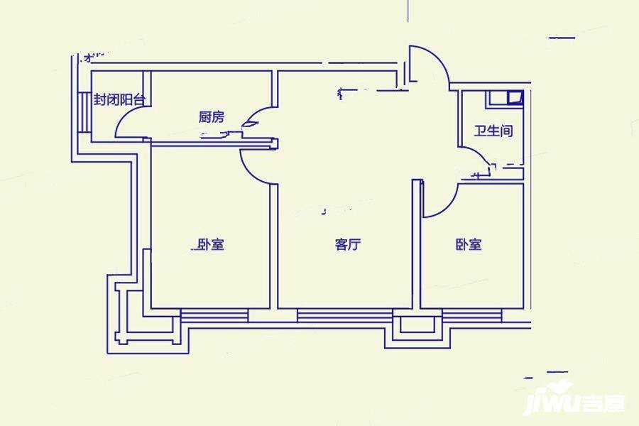 恒大雅苑2室2厅1卫81.2㎡户型图