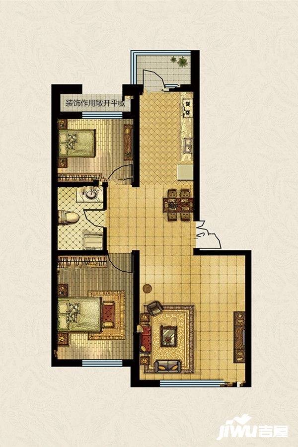 香湾青城2室2厅0卫108㎡户型图