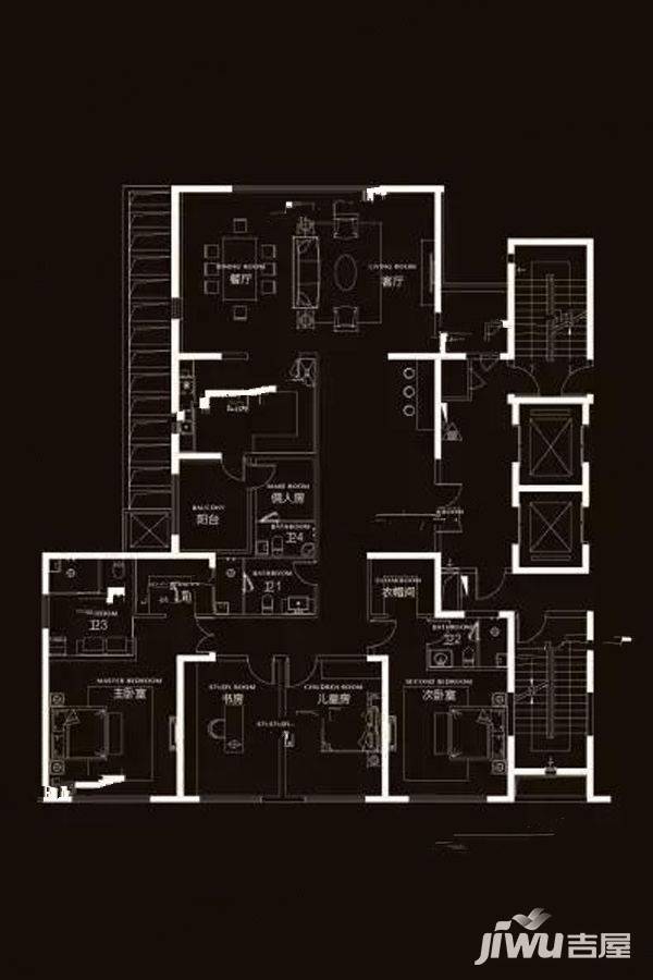 龙玺壹号5室1厅4卫311.9㎡户型图