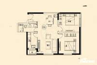 华鸿金色柏林2室2厅1卫95㎡户型图