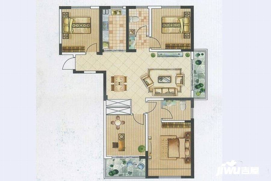 仪征帝景蓝湾4室2厅2卫141㎡户型图