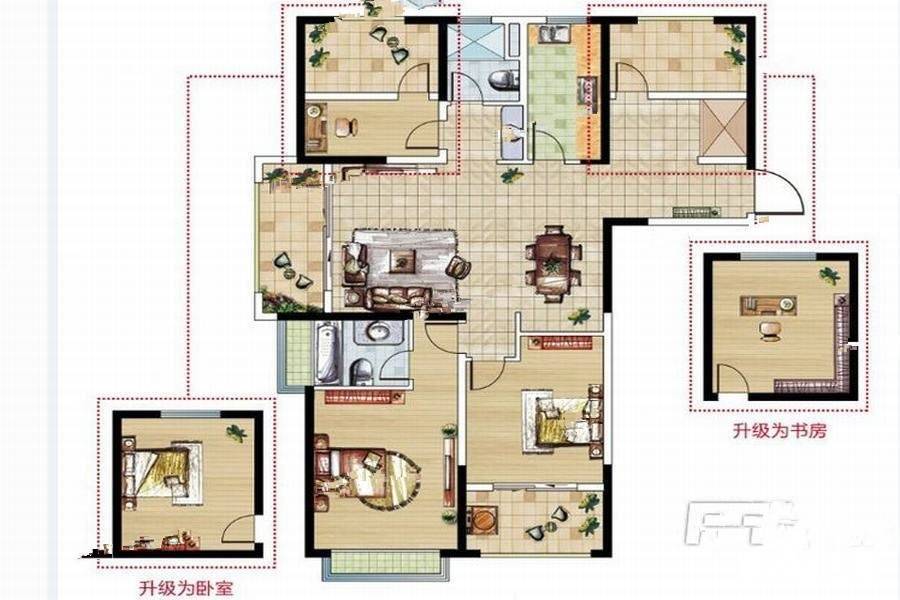 仪征帝景蓝湾4室2厅2卫135㎡户型图