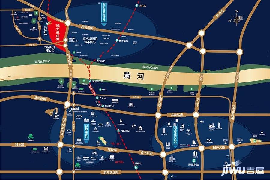郑北孔雀城位置交通图图片