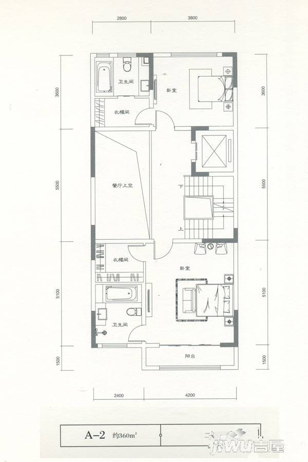 建业海马九如府4室2厅6卫360㎡户型图