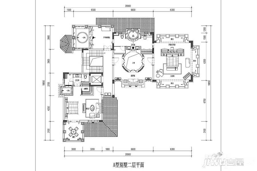 绿城雁鸣湖玫瑰园2室2厅1卫324㎡户型图