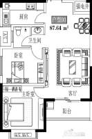 郑州益田假日世界2室2厅1卫87.6㎡户型图