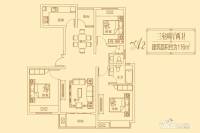 法兰原著3室2厅2卫116㎡户型图