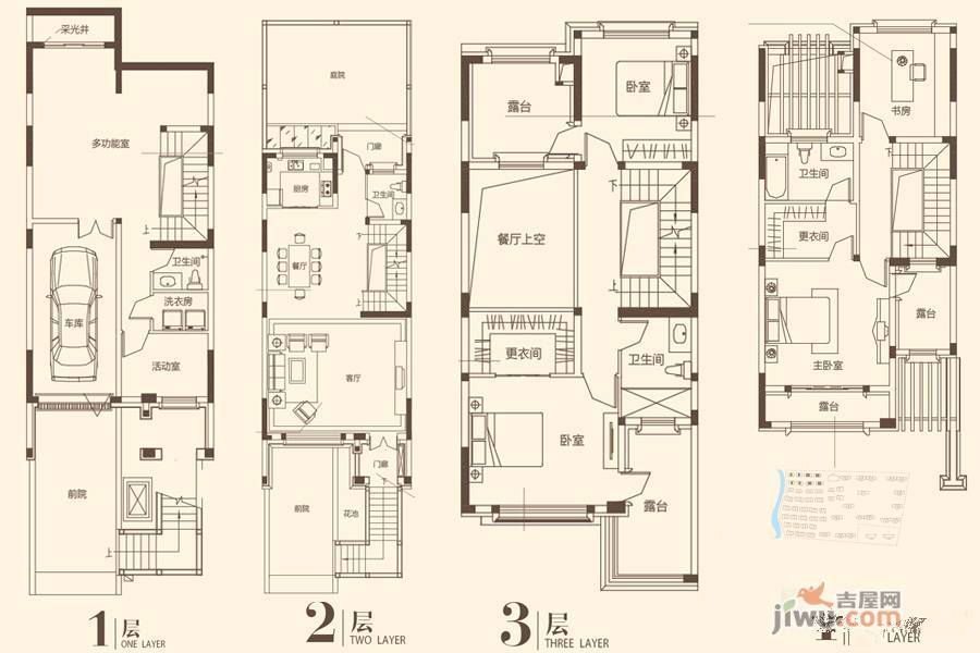 华启唐宁1號5室5厅4卫223㎡户型图