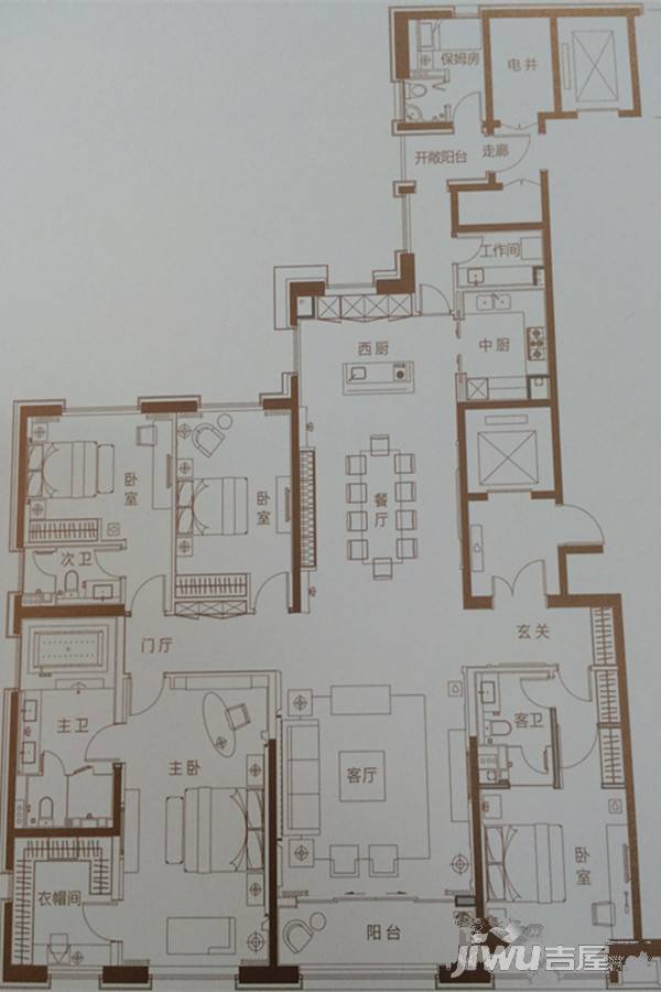 建业天筑5室2厅4卫330㎡户型图