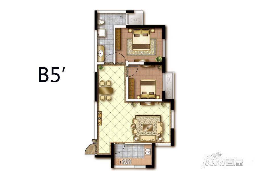 康桥金域上郡2室2厅1卫86㎡户型图