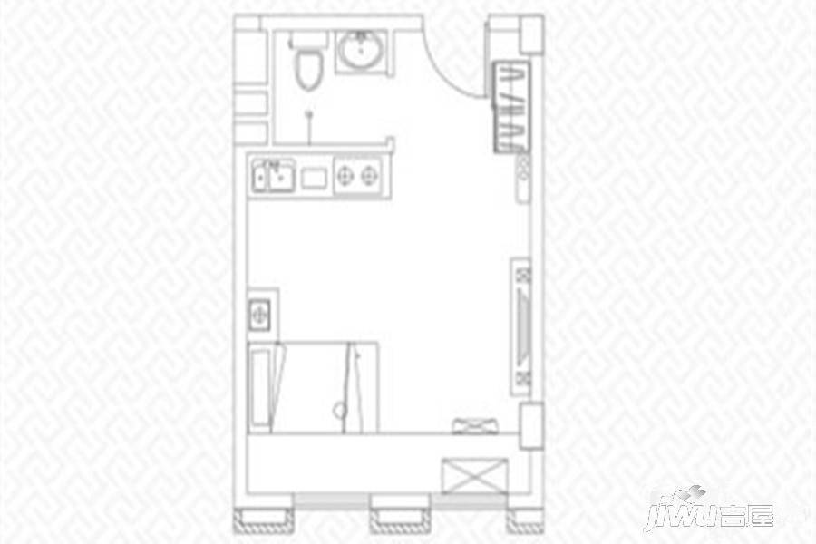 东方银座1室1厅1卫36㎡户型图