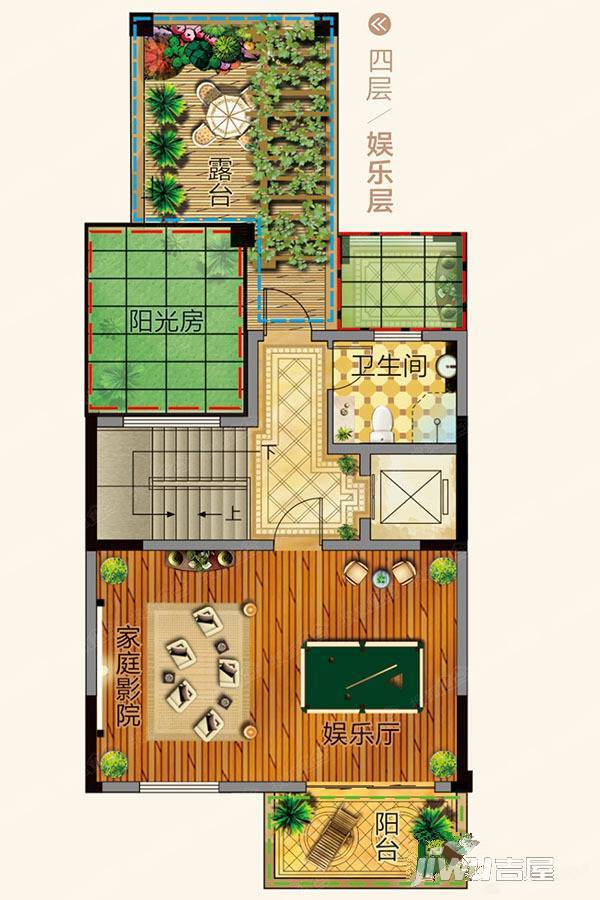 恒升1号庄园5室3厅6卫342㎡户型图