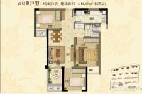 万科天伦紫台3室2厅1卫86.6㎡户型图