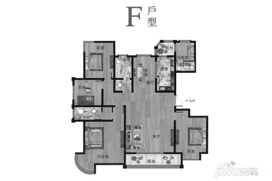 晨胧华庭5室2厅3卫201㎡户型图