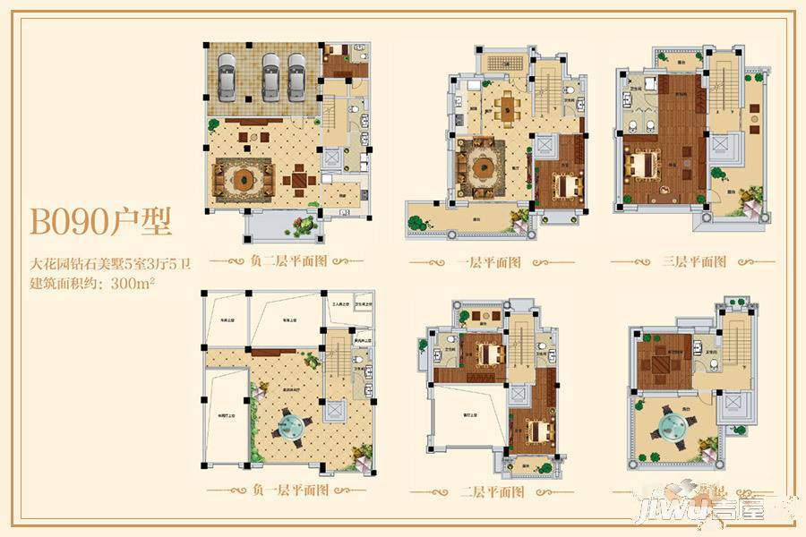 碧桂园翡翠湾5室3厅5卫300㎡户型图