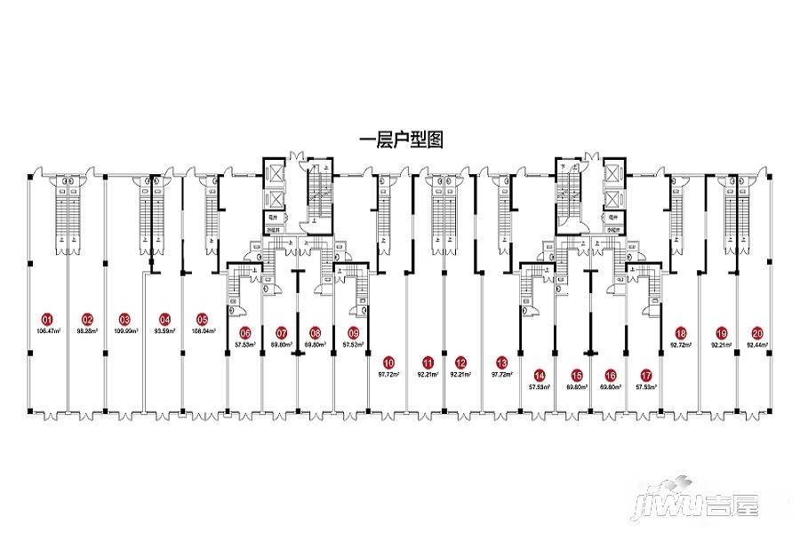 德风美瑜广场1室0厅0卫2000㎡户型图