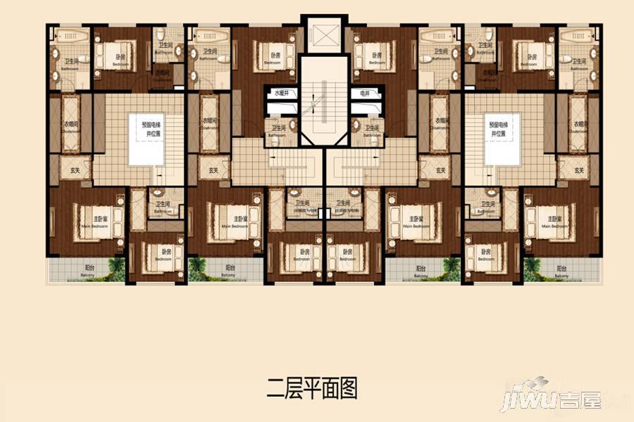 茉莉公馆4室2厅5卫204.4㎡户型图