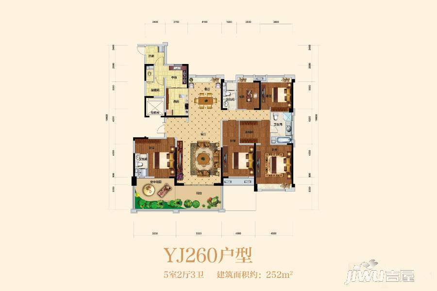 碧桂园翡翠湾5室2厅3卫252㎡户型图