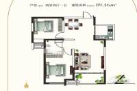 嘉辰丽景苑2室2厅1卫89.5㎡户型图