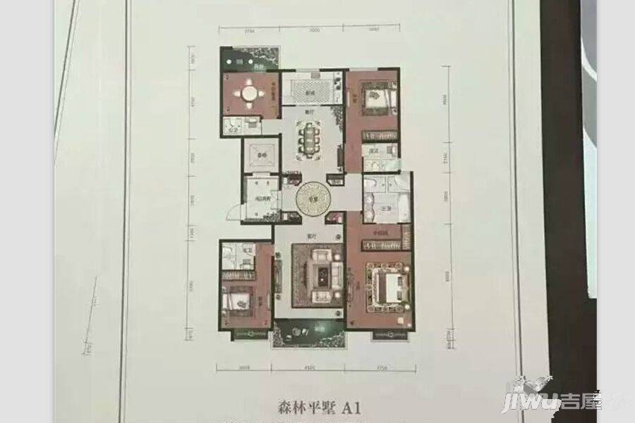 郑东龙湖一号4室3厅4卫180㎡户型图