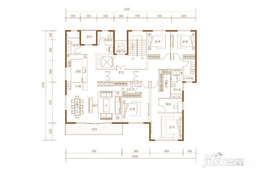 兰溪上苑5室2厅4卫247㎡户型图