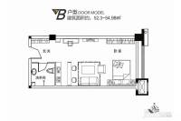 光之谷1室1厅1卫55㎡户型图