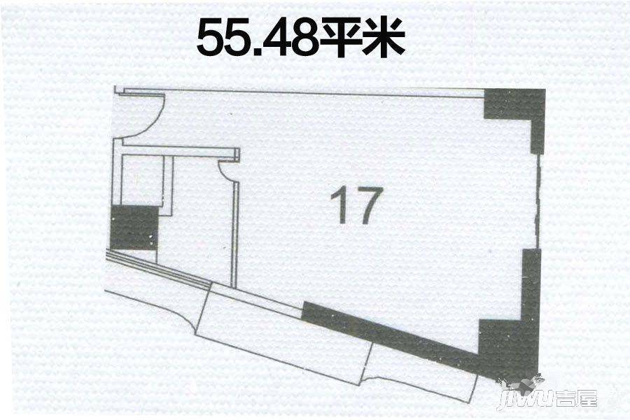 瀚海海尚公寓1室1厅1卫55.5㎡户型图