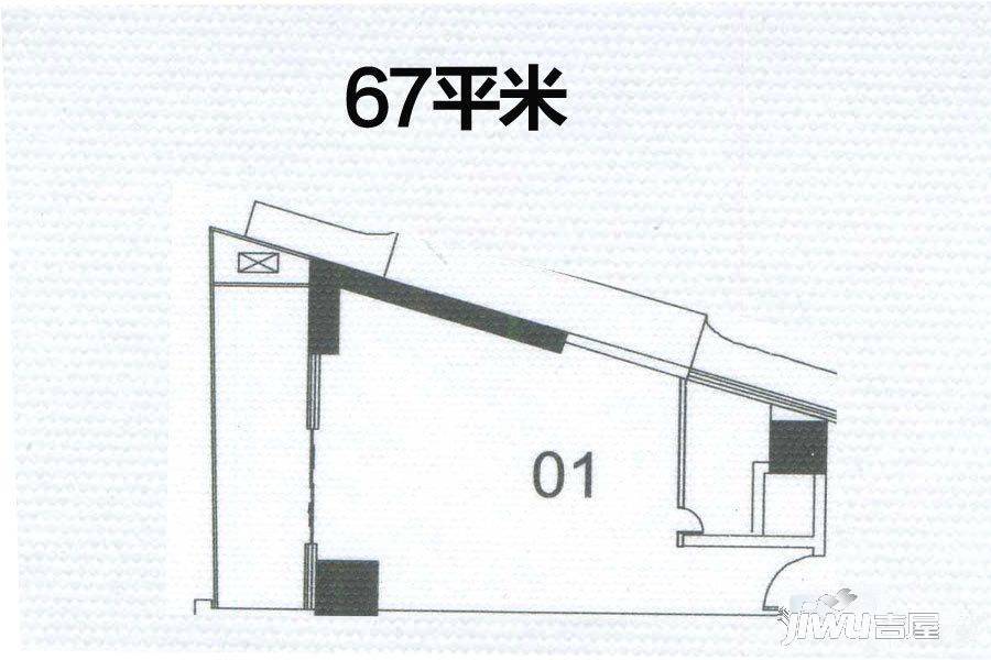 瀚海海尚公寓1室1厅1卫67㎡户型图