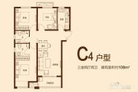 汇泉西悦城3室2厅2卫108㎡户型图