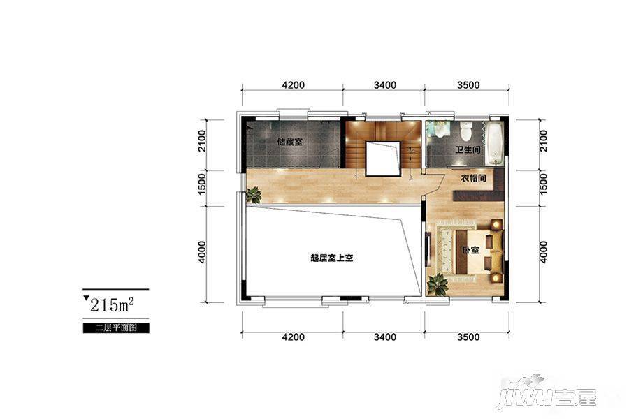 和昌盛世城邦2室2厅2卫215㎡户型图