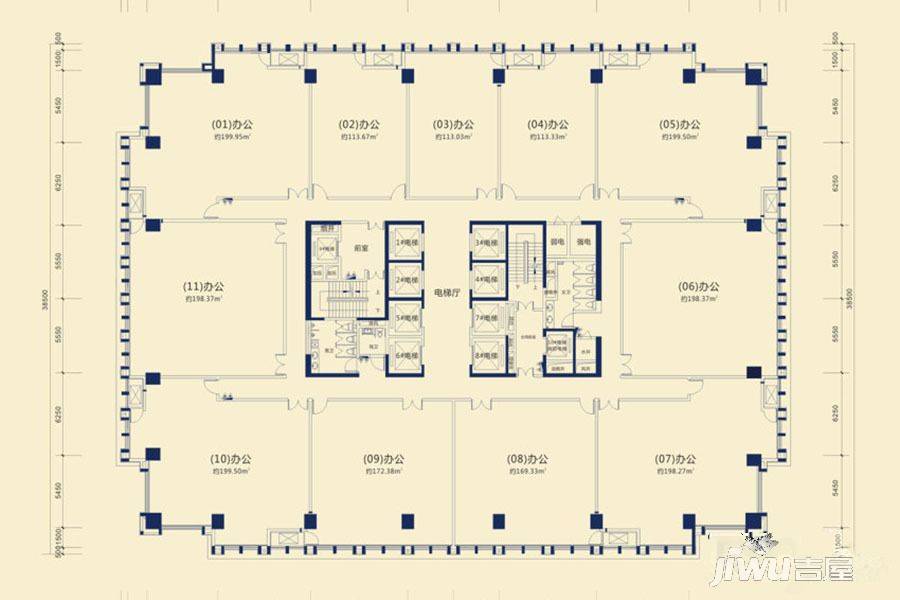 恒大广场1室1厅1卫1834.9㎡户型图