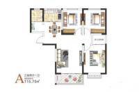 理想名城3室2厅1卫115.8㎡户型图