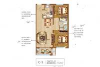 郑北孔雀城2室2厅1卫77.3㎡户型图