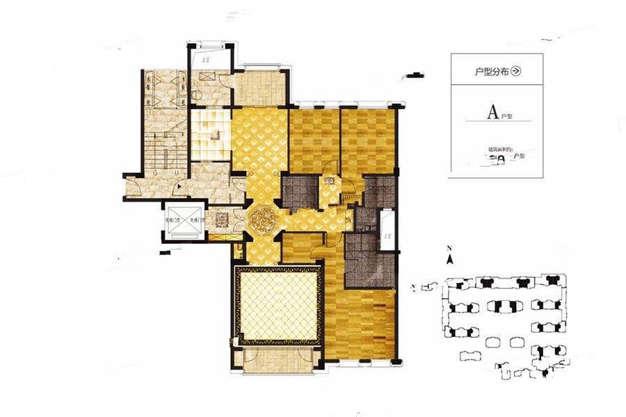 绿城怡商玉园3室2厅3卫185㎡户型图