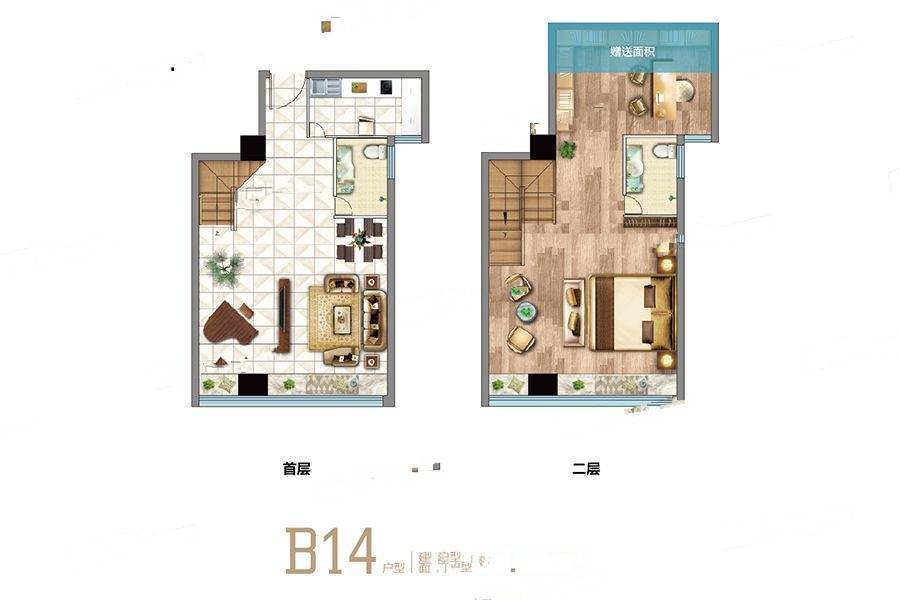 嘉阳科技广场2室2厅2卫69.8㎡户型图