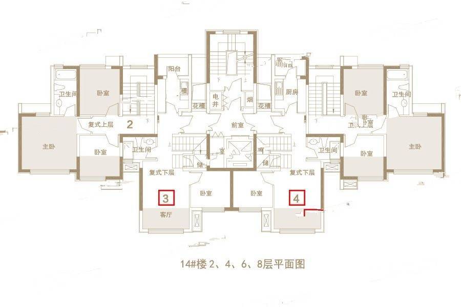 郑开恒大未来城3室2厅2卫89.2㎡户型图