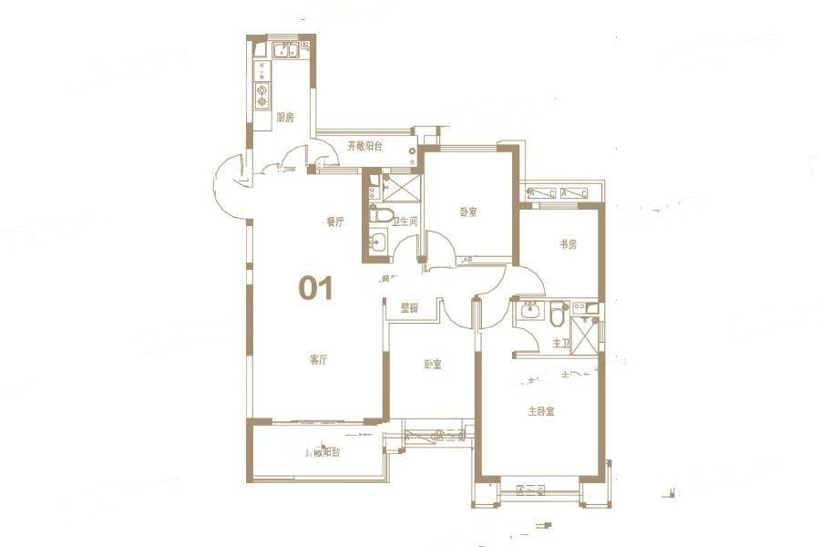 郑开恒大未来城4室2厅2卫145.2㎡户型图