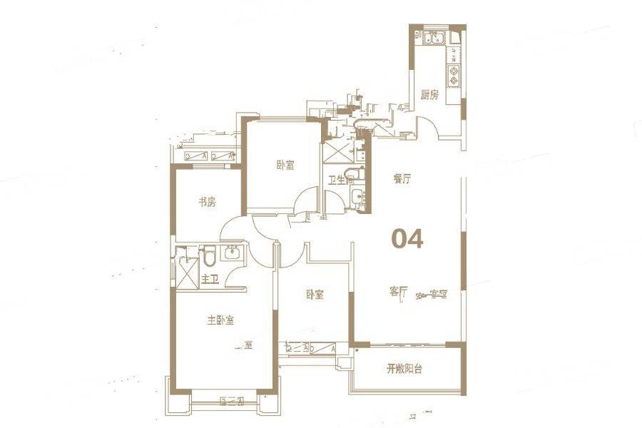 郑开恒大未来城4室2厅2卫149.7㎡户型图